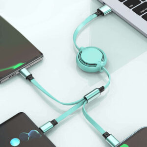 Macaron Retractable 3 in 1 USB Charging Cable - Image 6