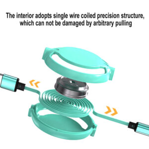 Macaron Retractable 3 in 1 USB Charging Cable - Image 4